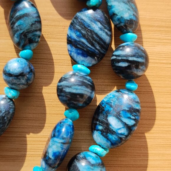 Jay King DTR blue Plume and Turquoise 43" Necklace 925 Sterling Silver, - Picture 7 of 16